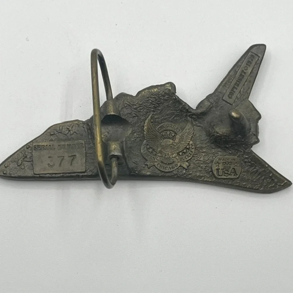 Vintage 1979 NASA Space Shuttle Belt Buckle Great American Buckle Co Chicago 377
